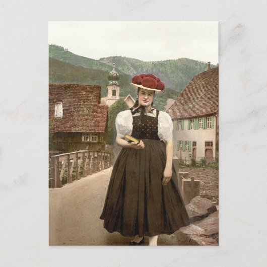 Carte Postale Fille de la Forêt-Noire en Allemagne (vers 1900) (Devant)