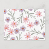 Carte Postale Fille de la première communion florale (Dos)