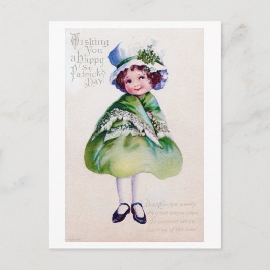 Carte Postale Fille de la Saint Patrick, Vintage (Devant)