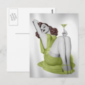 Carte Postale Fille de Martini en vert (Devant / Derrière)