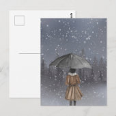 Carte Postale Fille de neige (Devant / Derrière)