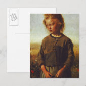 Carte Postale Fille de pêcheur, 1874 (Devant / Derrière)