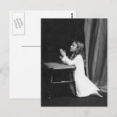 Carte Postale Fille de prière vintage (Devant / Derrière)