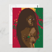 Carte Postale Fille de Rasta (Devant / Derrière)