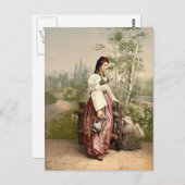 Carte Postale Fille de Sarajevo, Bosnie, Austro-Hongrie classiqu (Devant / Derrière)