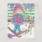 Carte Postale fille de ski (Devant)