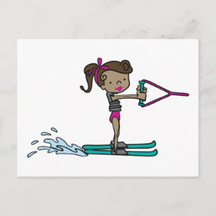 Carte Postale Fille de ski nautique