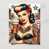 Carte Postale Fille de tatouage de la vieille école (Devant)