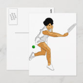 Carte Postale Fille de tennis (Devant / Derrière)
