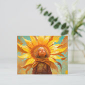 Carte Postale Fille de tournesol (Debout devant)