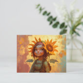 Carte Postale Fille de tournesol (Debout devant)