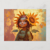Carte Postale Fille de tournesol (Devant)