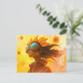 Carte Postale Fille de tournesol (Debout devant)