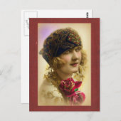 Carte postale fille des années 1920 (Devant / Derrière)