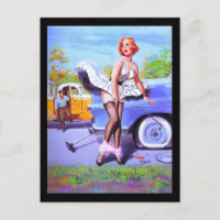 Carte postale fille des années 50