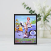 Carte postale fille des années 50 (Debout devant)