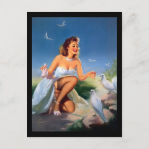 Carte postale fille des années 50