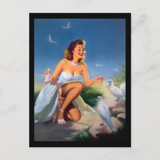 Carte postale fille des années 50 (Devant)