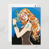 Carte Postale Fille des armes Orange (Devant / Derrière)