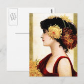 Carte Postale Fille des fleurs (Devant / Derrière)