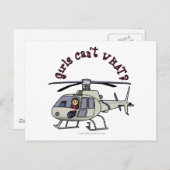 Carte Postale Fille d'hélicoptère léger (Devant / Derrière)