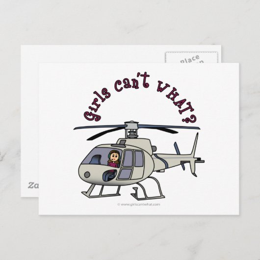 Carte Postale Fille d'hélicoptère léger (Devant / Derrière)