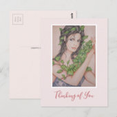 Carte Postale Fille d'honneur ivy - Illustration au crayon "Thin (Devant / Derrière)