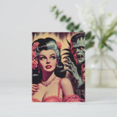 Carte Postale Fille d'horreur de monstre vintage  (Debout devant)