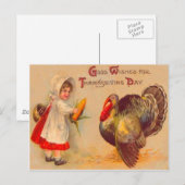 Carte Postale Fille & Dinde (Devant / Derrière)