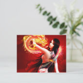 Carte Postale Fille Dragon Feu (Debout devant)