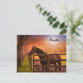 Carte Postale Fille du cheval (Debout devant)
