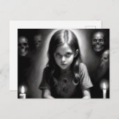 Carte Postale Fille effrayante et sinistre  (Devant / Derrière)