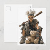 Carte Postale Fille Emo Punk dans un style post-apocalyptique (Devant / Derrière)