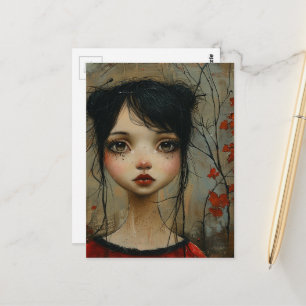 Carte Postale Fille en automne