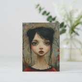Carte Postale Fille en automne (Debout devant)