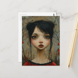 Carte Postale Fille en automne
