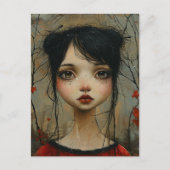 Carte Postale Fille en automne (Devant)