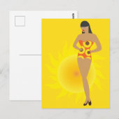 Carte Postale Fille en Bikini (Devant / Derrière)