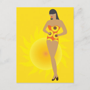 Carte Postale Fille en Bikini