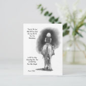 Carte Postale Fille En Cheval, Crayon Art : Verset Bible : Prove (Debout devant)