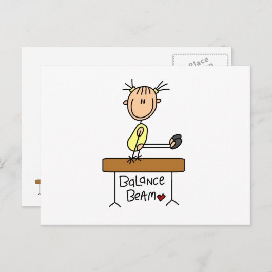 Carte Postale Fille en équilibre (Devant / Derrière)