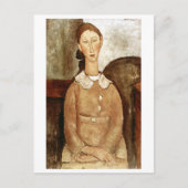 Carte Postale Fille en robe jaune, Modigliani (Devant)
