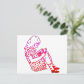 Carte Postale Fille en robe, lecture (Debout devant)