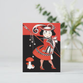 Carte Postale Fille en rouge (Debout devant)