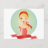 Carte Postale Fille en rouge (Devant)