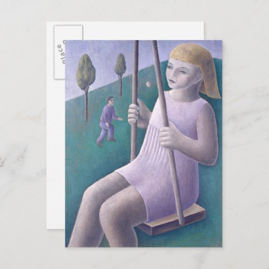 Carte Postale Fille en swing 1996 (Devant / Derrière)