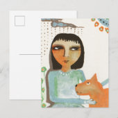 Carte Postale Fille et chien (Devant / Derrière)