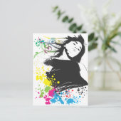 Carte Postale Fille et couleurs (Debout devant)