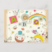 Carte Postale Fille et garçon jouant par tableau (Devant)