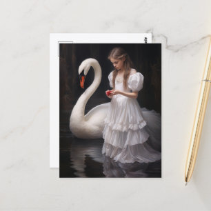 Carte Postale Fille et le Cygne